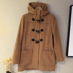 Hooded toggle duffle coat